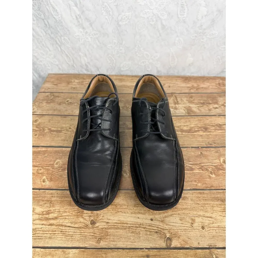 Dockers Men’s Black Leather Oxford Dress Shoes Lace Up Casual Work Shoes 10.5